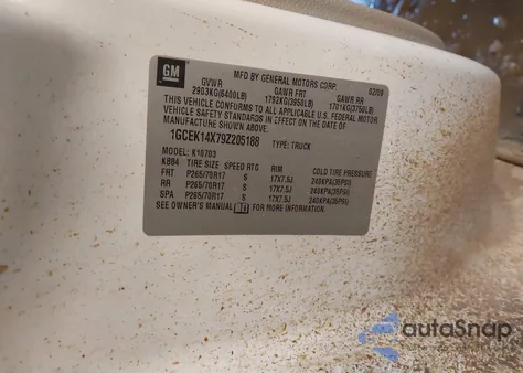 2009 Chevrolet Silverado 1500 Work Truck z USA, uszkodzony, nr VIN 1GCEK14X79Z205188